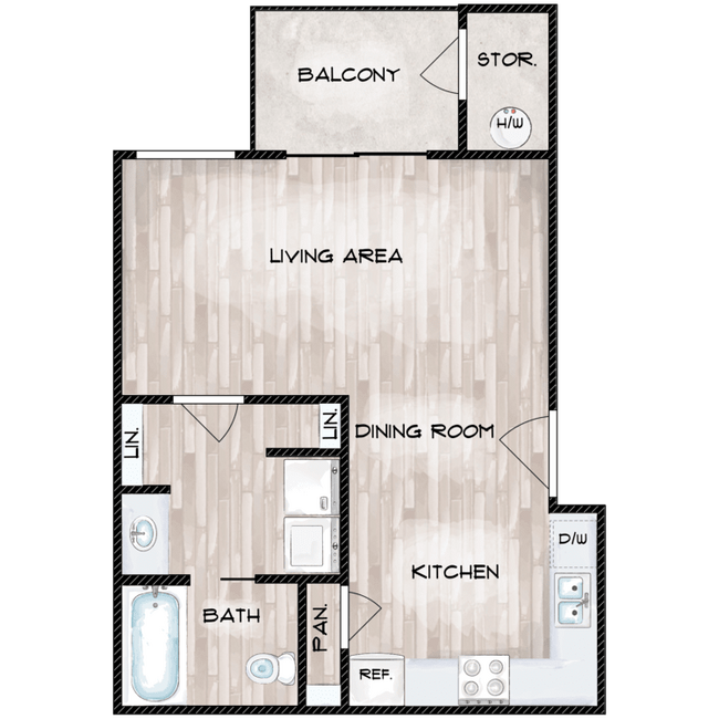 Studio 29-203 floor plan